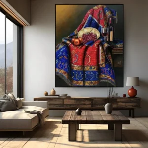 "Een Schilderij van Wijn en Stof" - Handgeschilderd Olieverfschilderij op Canvas