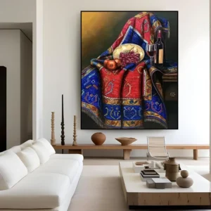 "Een Schilderij van Wijn en Stof" - Handgeschilderd Olieverfschilderij op Canvas